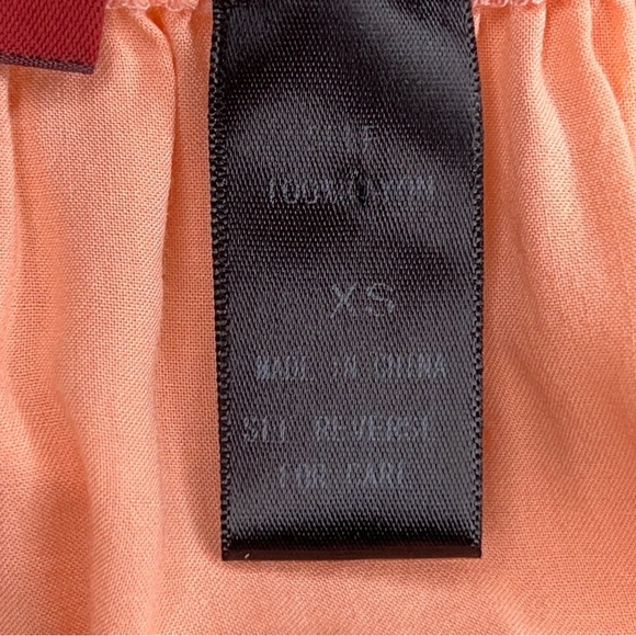 XS BKERed Peach Orange Ruffle Style Tank Flowy Sleeveless Top Scoop Neckline - Picture 13 of 14